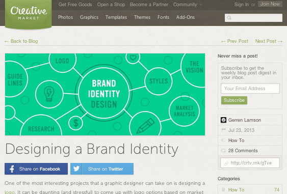 Creative Market Blog Identity article screenshot